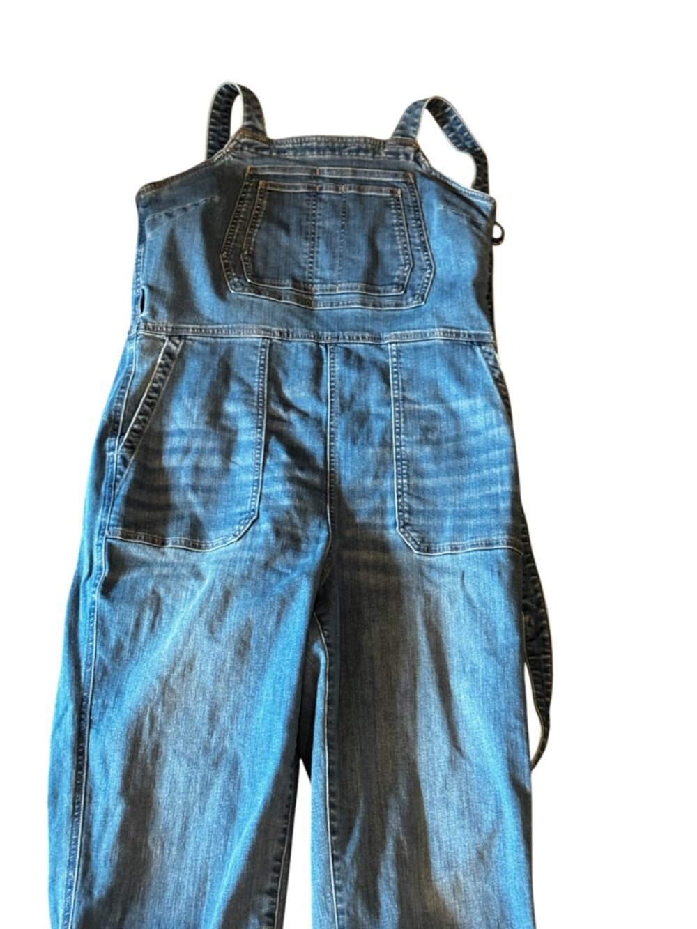 Women’s Denim Overall Jumpsuit Size 10 Tie Waist Bib Overalls - Picture 6 of 10